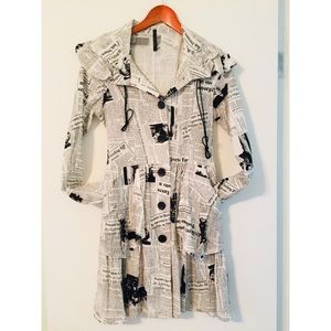 Connie K Newspaper Print Dress